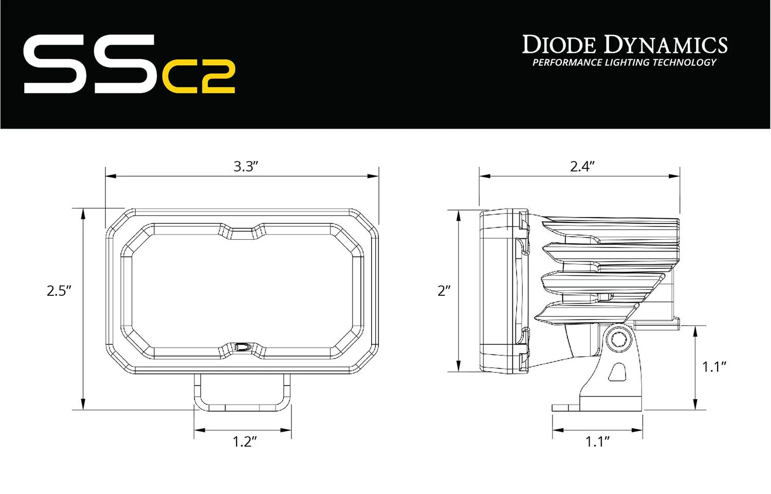 SSC2 2" Pod  - Sport - Standard Mount - White - Image 11
